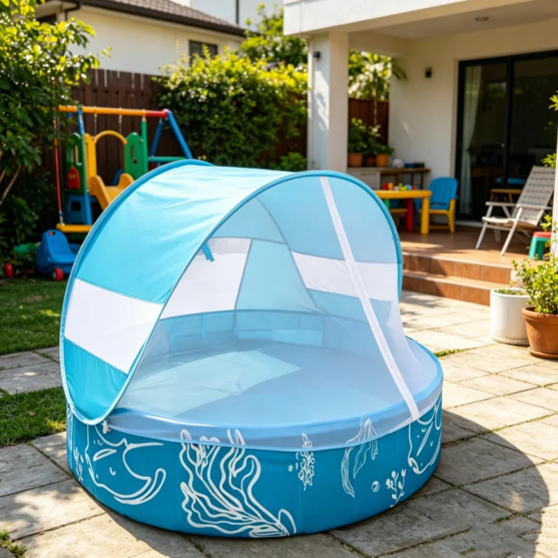 Multi-purpose Shaded Frame Water Basin Foldable Swimming Pool Portable Gear For Outdoor Beach Camping