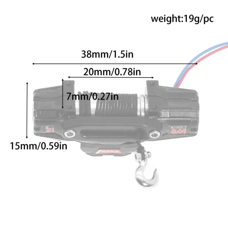 Metal Front & Rear Bumper Automatic Simulated Winch RC System for 1/18 RC Crawler Car TRX4M Traxxas Axial