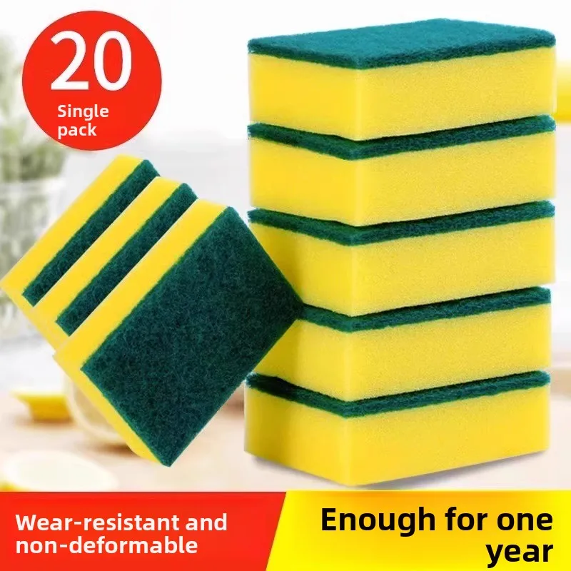 

Dishwashing Sponge Wipe Durable Scouring Cloth Dishcloth Brush Dish Brush Pot Sponge Block Thickened Clean Kitchen