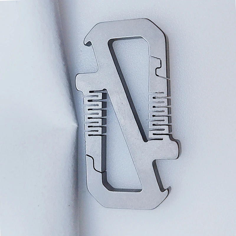 Unique design light Weight Ti titanium TC4  rectangle snap  self Lock Carabiner Key ring Clasp Keychain FOB EDC  tool opener