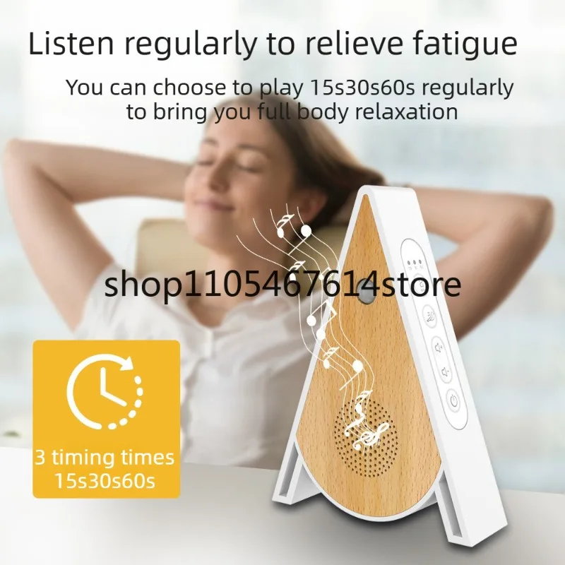 Wooden Motion Activated Bird Chirping Sound Machine, Birdybox Style Nature Audio for Home Bathroom Office Travel Relax