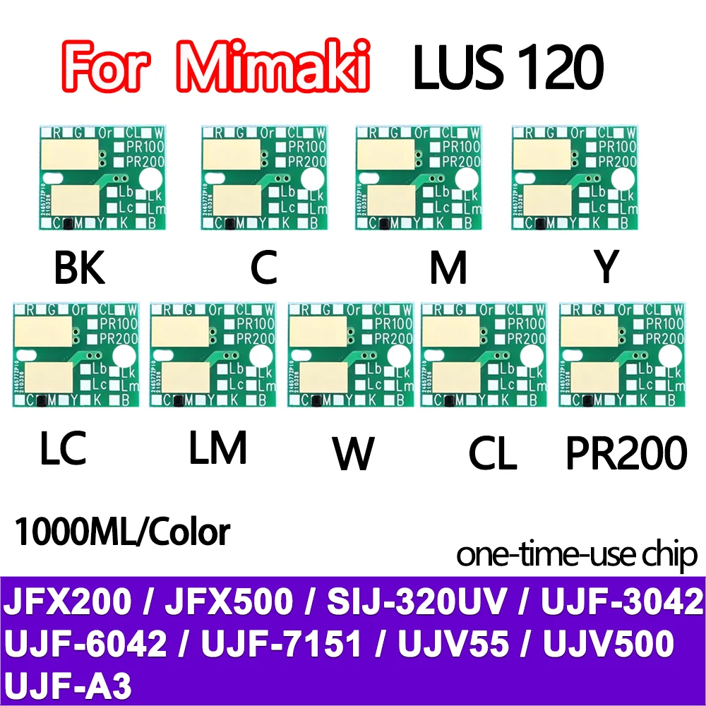 LUS 120 LUS120 Ink Bottle disposable Chip for Mimaki JFX200 JFX500 SIJ-320UV UJF-3042 UJ-F6042 UJF7151 UJV55 UJV500 UJFA3