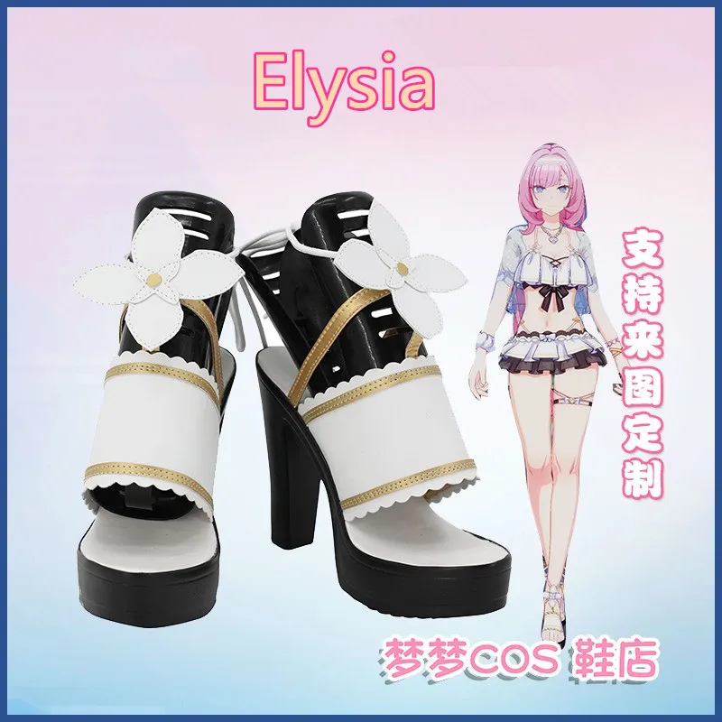 

Honkai Impact 3 Elysia Cosplay Costume Shoes Handmade Faux Leather Shoes