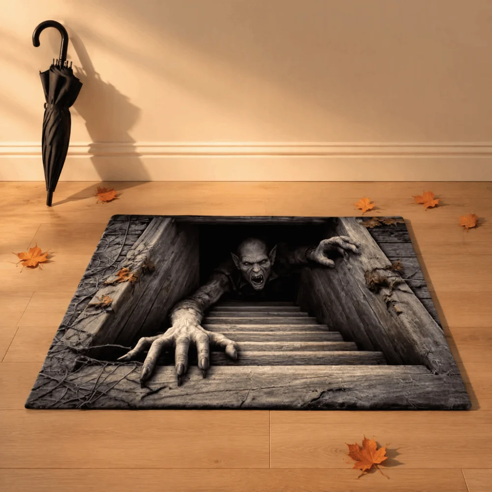 Halloween floor mat 3D visual trap indoor hallway rug
