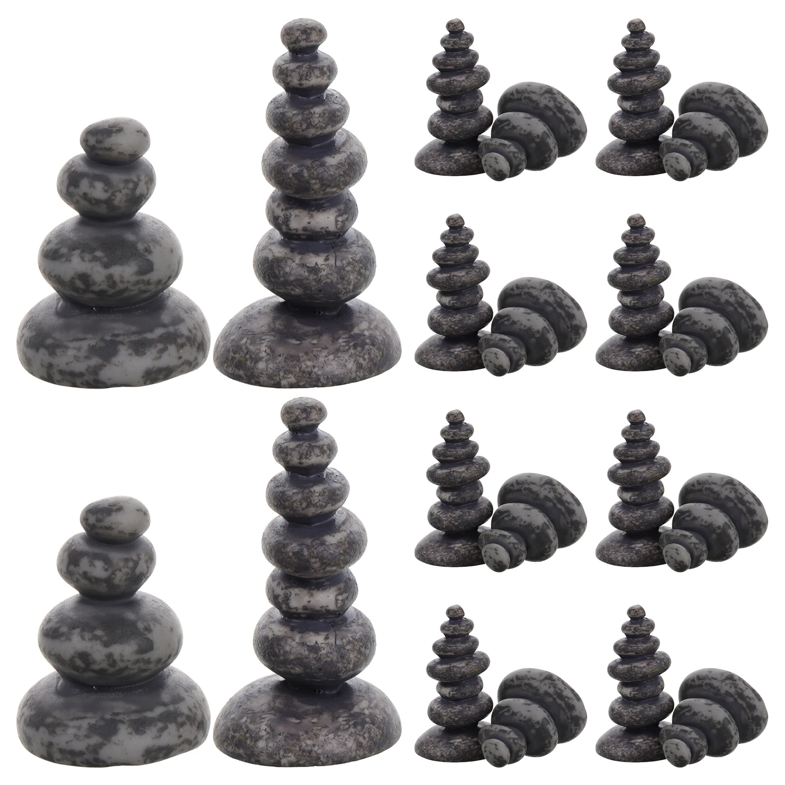 

20pcs Rockery Statues Vintage Zen Garden Decor Light Grey Resin Miniature Stones for Aquarium Landscape Fish Tank