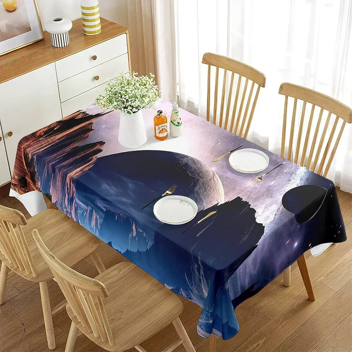 

2024 New dust-proof table table home printed tablecloth gray22