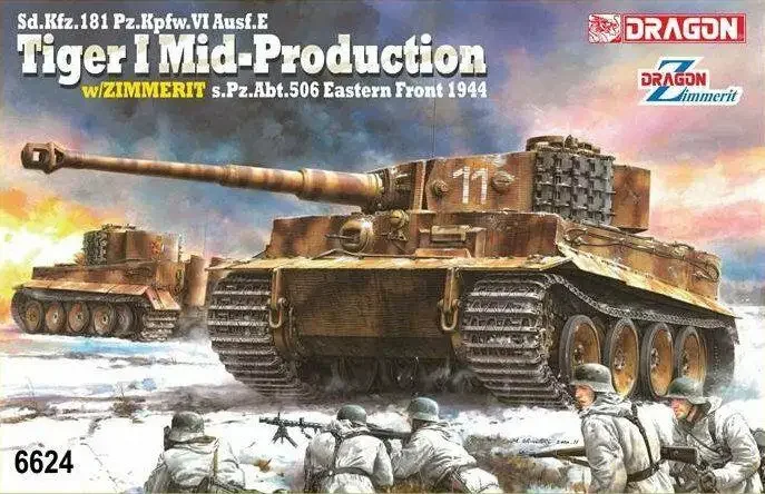 

DRAGON 6624 1/35 Tiger I Mid-Production с набором моделей Zimmerit 1944 г.