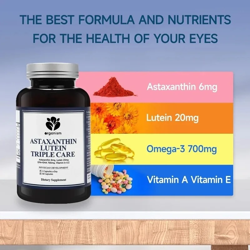 Corn yellow supplement eye vitamin supplement, gluten free, for dry eye vision health, 60 capsules