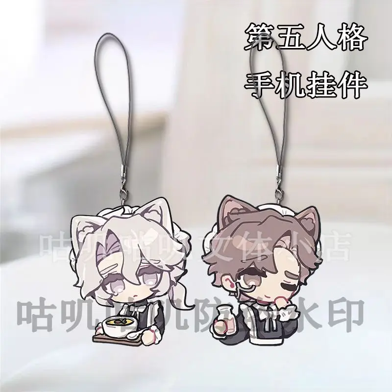 2Pcs Identity V Frederick Kreiburg Orpheus Mobile Phone Lanyard Chain Phone Case Pendant Cute Acrylic Keychains Maid Christmas