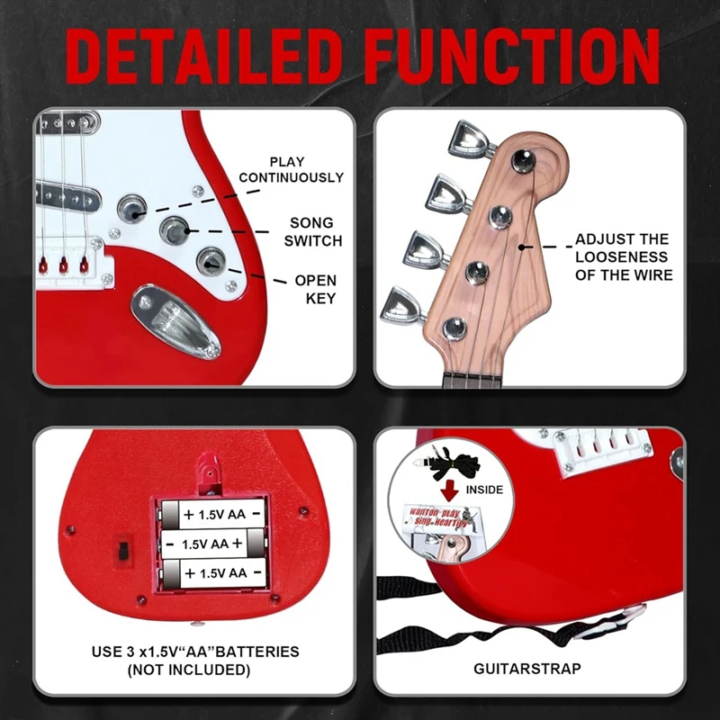 17In gitara dla dzieci dla dzieci, 4 struny gitara elektryczna instrumenty muzyczne dla dzieci, przenośna zabawka Instrument elektroniczny