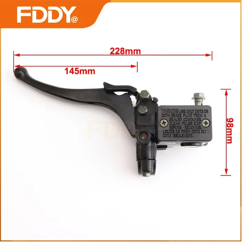 

Гидравлический главный тормозной цилиндр FDDY7/8\" (22 мм) с рычагом и стояночным тормозом для квадроциклов, багги и мотовездеходов GY6 150cc 250cc