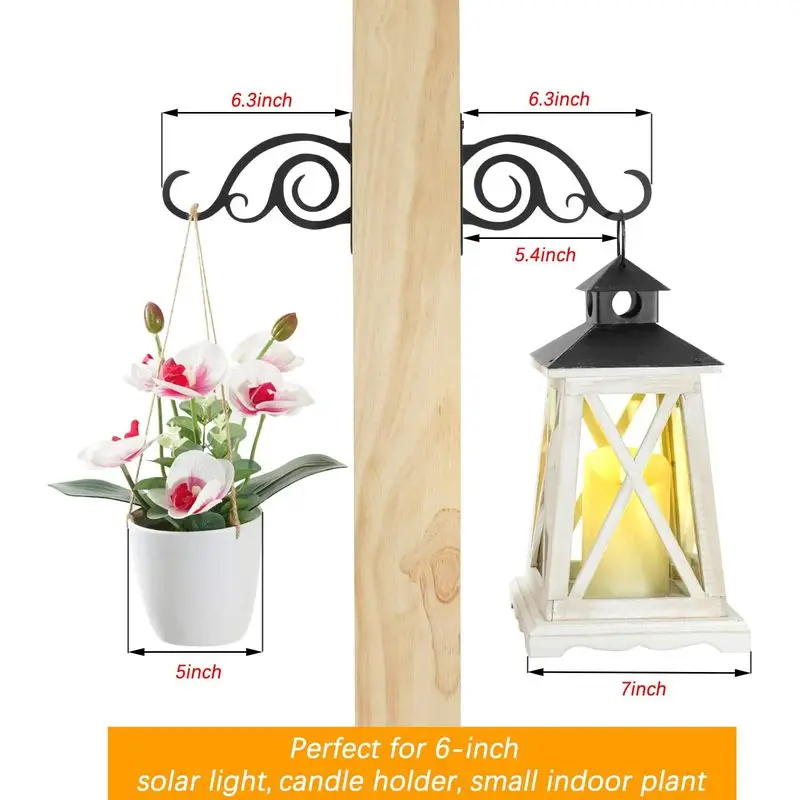 Black Iron Wind Chime Candlestick Feeder with Special Hanging Hook Practical Multi-Specification Optional Decoration 2Set 4Set 6