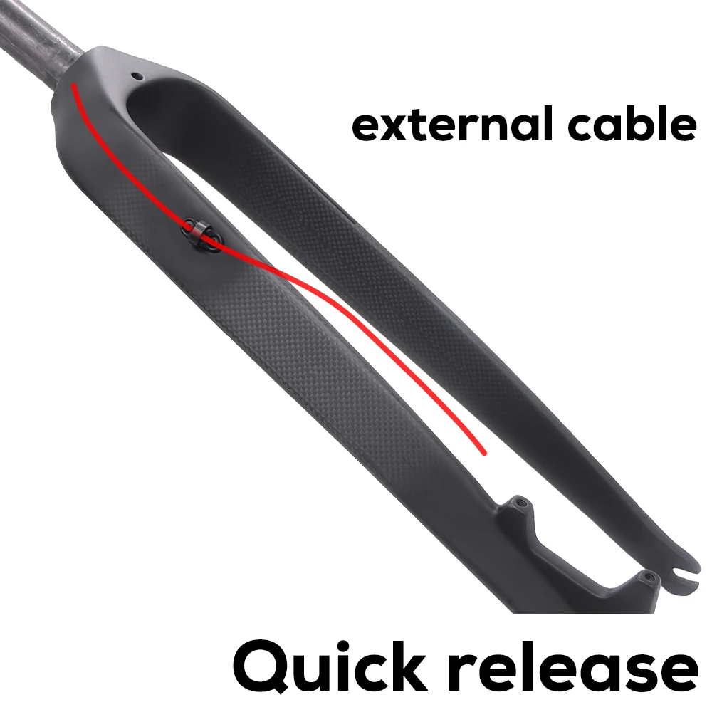 Starre MTB-Vollcarbon-Gabel, gerade/konformte Rohr-Fahrradgabel, 9 x 100 mm Schnellspanner, Steckachse 15 x 100 mm, 26/27,5/29 Zoll – Detail 10