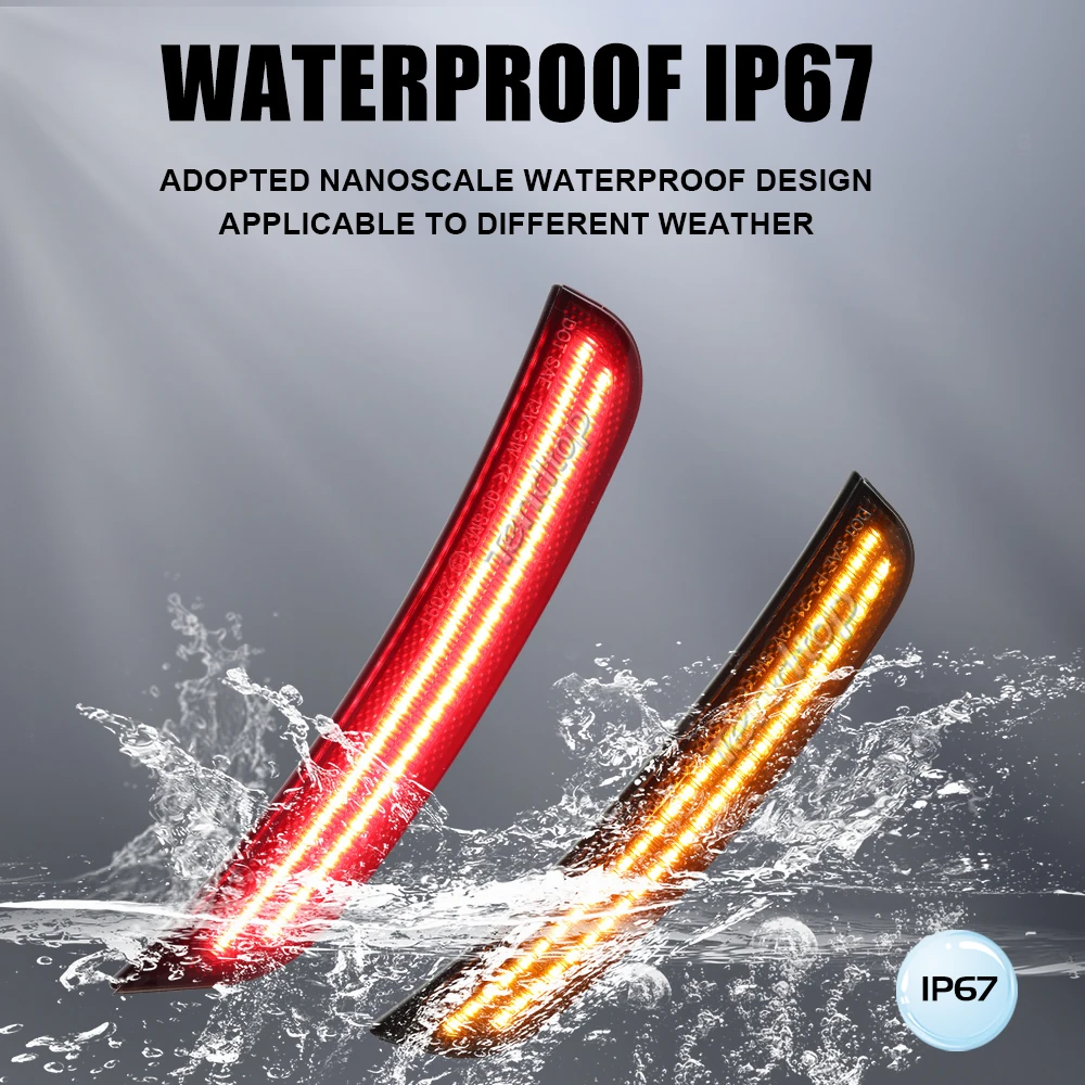 4 قطعة عدسة المدخن سيارة الجبهة الخلفية LED الوفير الجانب ماركر أضواء لكرايسلر 300 2015 2016 2017 2018 2019 2020 2021 2022 2023 #4