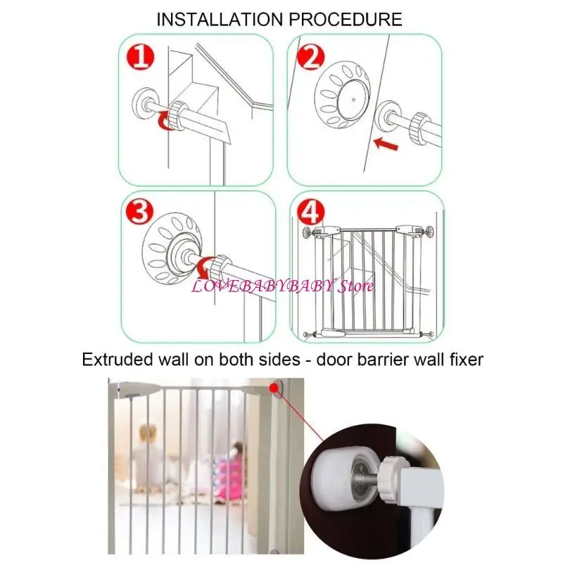 4pcs Protetor parede portão da Ponta parede para portão bebê montado na pressão 4xbc