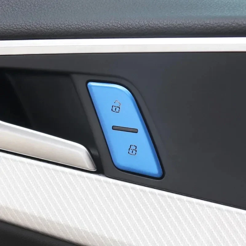 For Audi A4 B9 2017-2021 Car Door Unlock Button Cover Decals Trim Aluminum Alloy Decoration Styling Interior Accessories Sticker