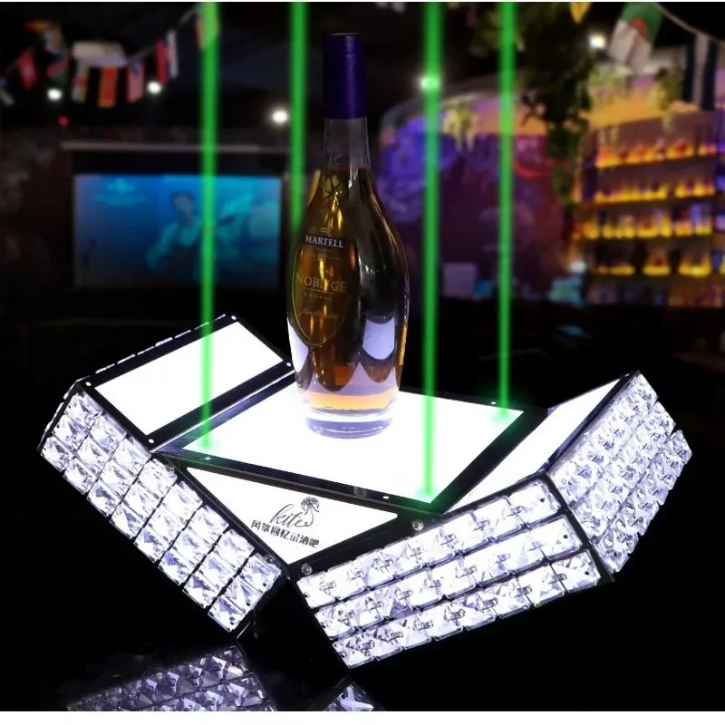 Bar Nachtclub Metalen Kasteel Led Licht Basis Whisky Wijn Champagne Display Drager Fles Presentator Verheerlijkers Met Laser