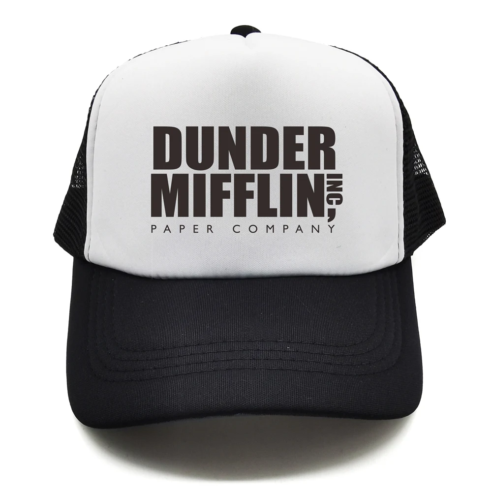 The Office TV Show Dunder Mifflin Trucker Cap Men Funny Hat Baseball Cap Cool Summer Unisex Mesh Net Caps MZ-345