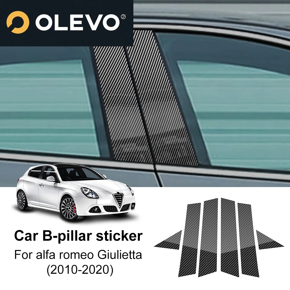 New B Pillars Sticker For Alfa Romeo Giulietta 940 2010 2011 2012 2013 2014 2015 2016 2017 2018-2020 Carbon Fiber Style Glossy B