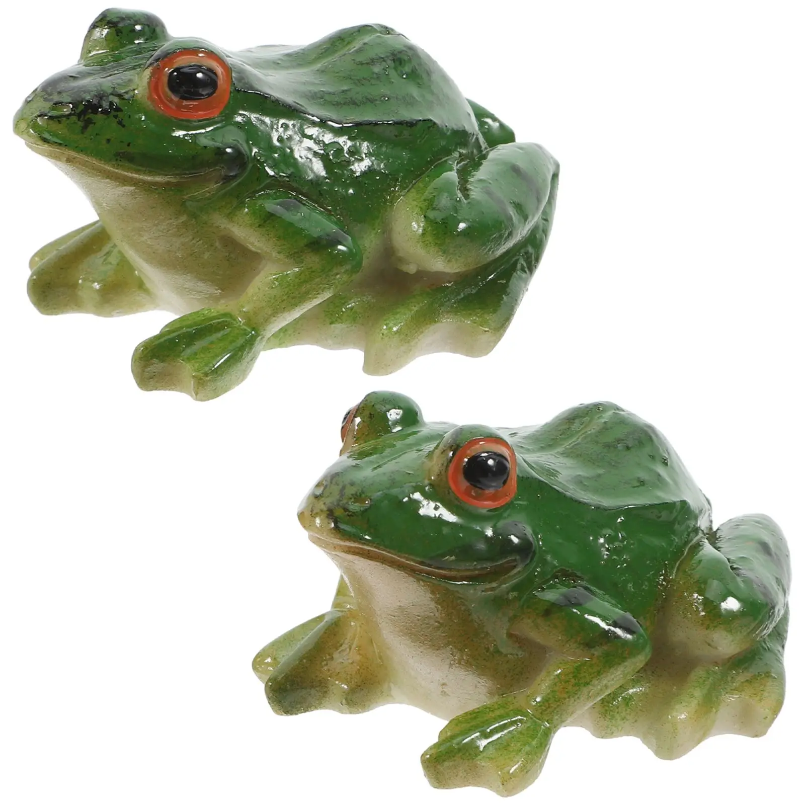 

2 Pcs Resin Decors Frogs Figurine Figurines Simulated Frog Ornament Lifelike Garden Home Decor Miniature Crafts