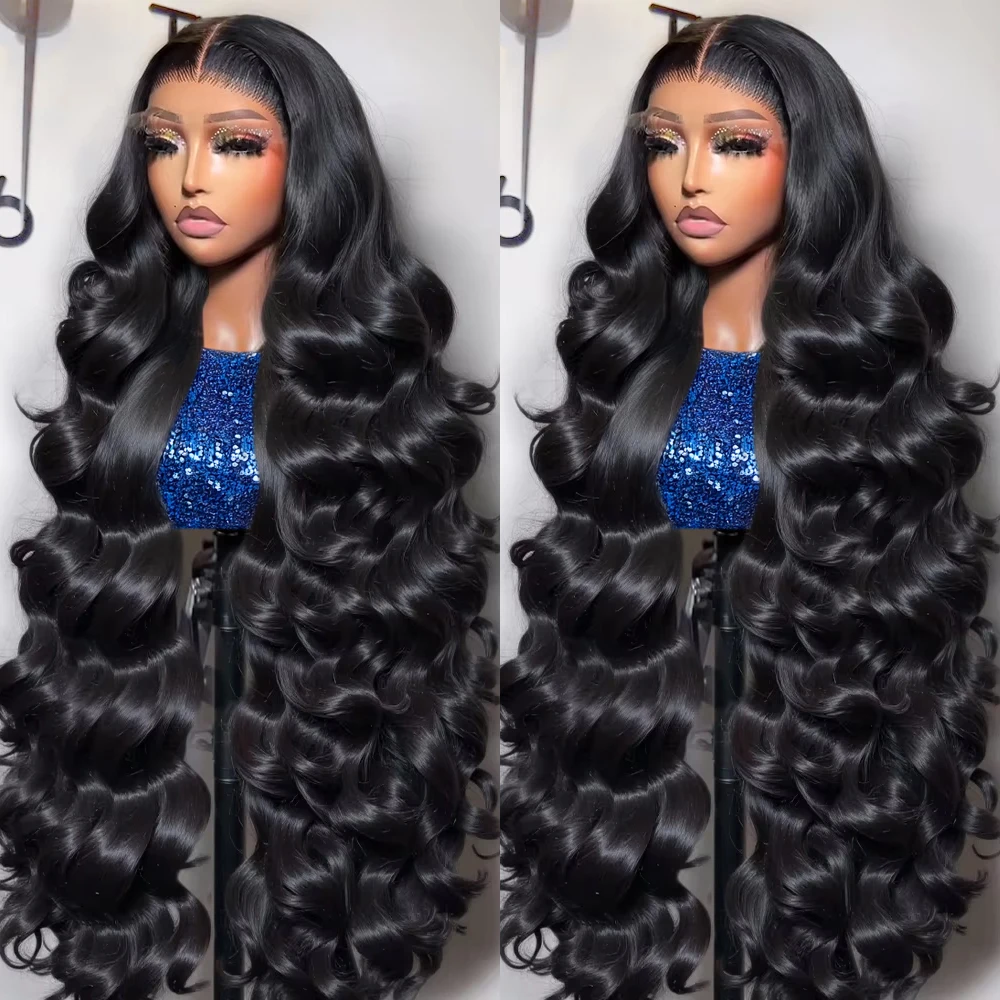 40 بوصة الجسم موجة 13x6 360 كامل HD الدانتيل الشفاف الباروكة الأمامية 13x4 الدانتيل الجبهة 7x5 غلويليس الشعر البشري قبل قطعها الباروكات 250%
