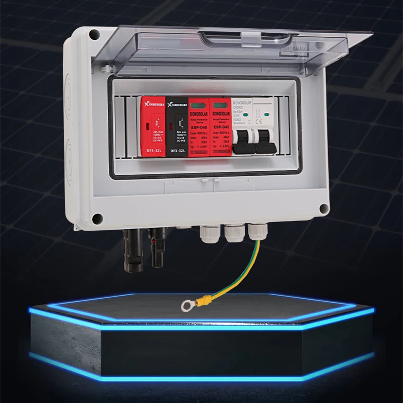 Scatola combinatore fotovoltaico solare con protezione contro i fulmini 1-input -1 out DC 600V fusibile IP65 MCB SPD scatola impermeabile a 1 stringa