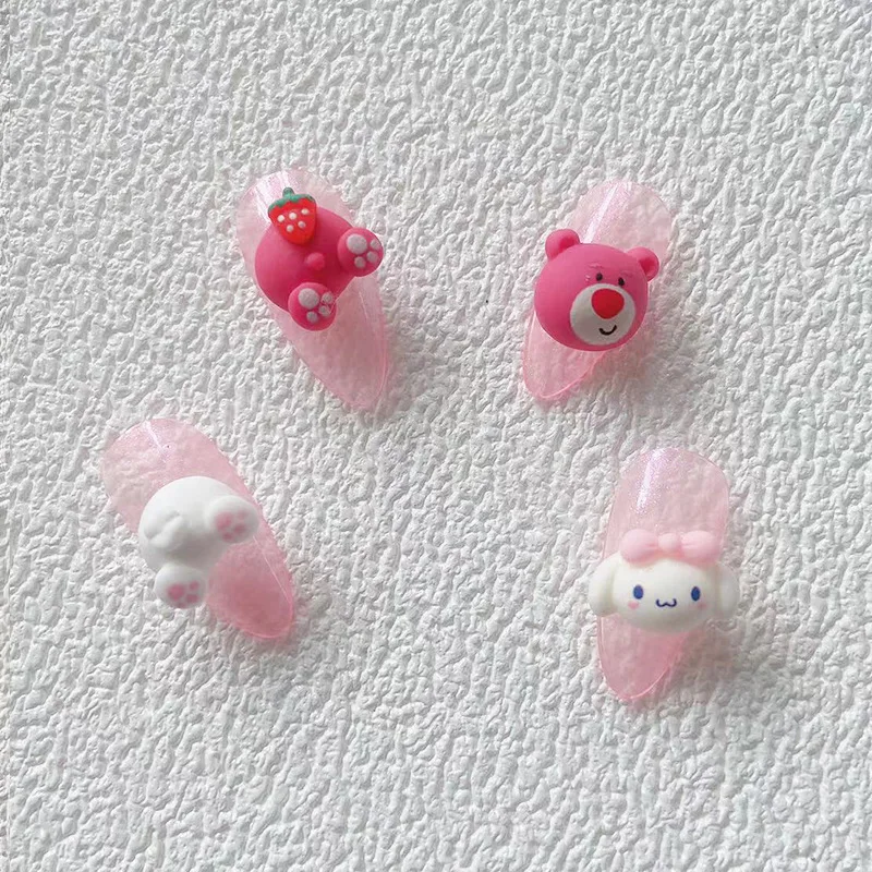 Sanrio 10Pcs hellobykitty Y2K adesivi per unghie finte Charms Anime Kuromi Mymelody fai da te parti Kawaii accessori per gioielli Cool Nail Stuff