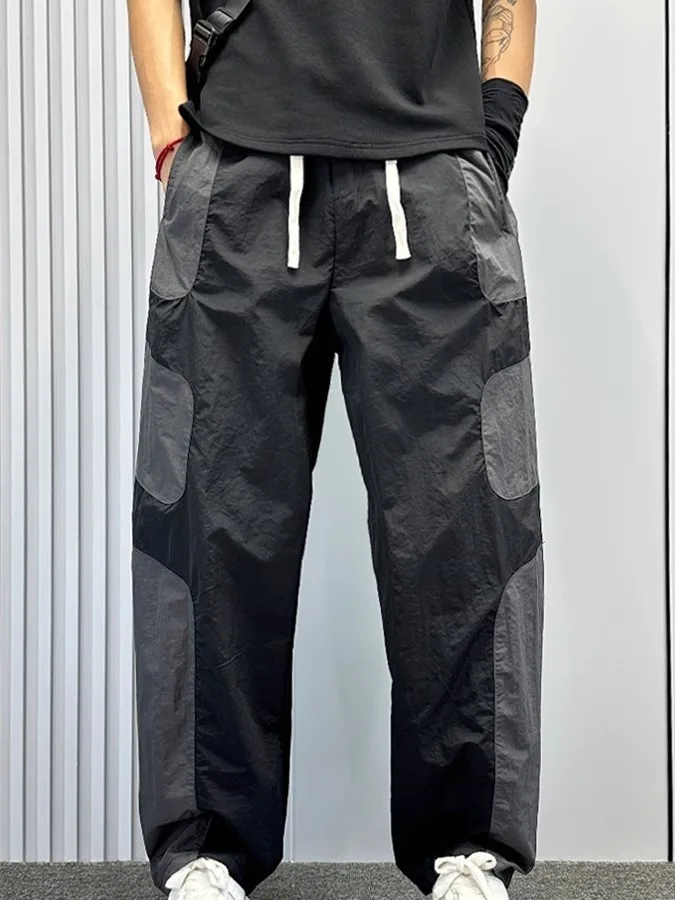 

Qui Dry Sport Pants Men's Summer Thin Loose Straight Casual Trousers Cool Trendy Brand plus Size High Waist Long Pants