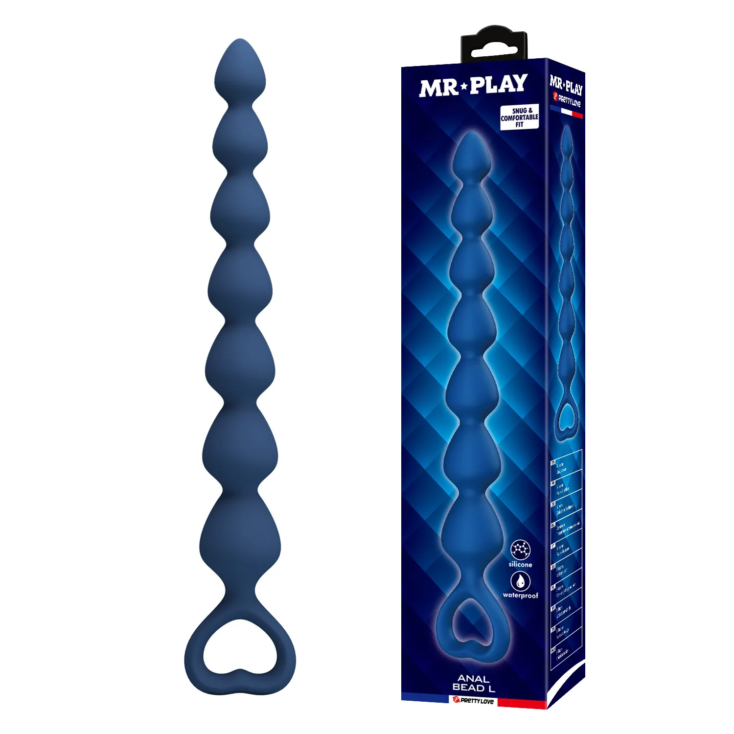 "New Blue 7MM Extended Silicone Anal Plug - Male Beads Trainer for Beginner, Adult Anal Toy, Safe & Comfortable Butt Play"