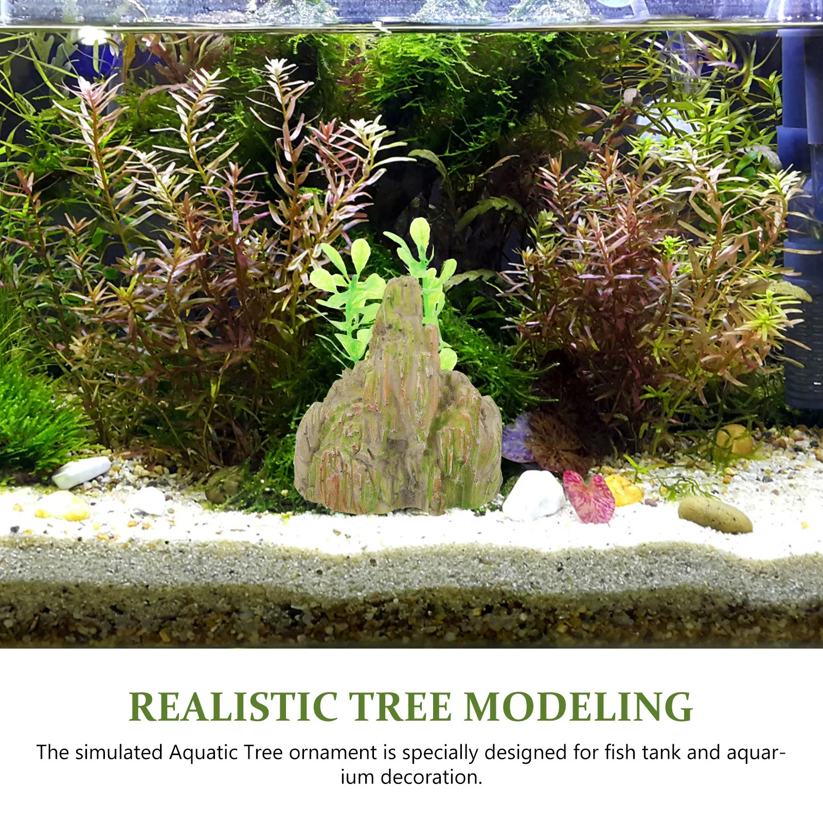 

2Pcs Aquarium Rockery Resin Decorations Realistic Simulation Mountain Landscape Fish Tank Landscaping Decor Fish Shelter