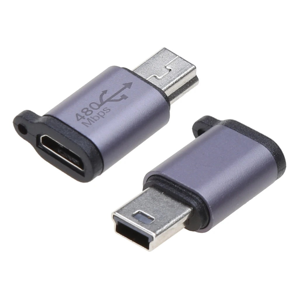 USB-C 미니 마이크로 USB 어댑터, 마이크로 USB-C 타입 미니 USB 컨버터 커넥터, 지지대 충전 데이터 동기화, 480Mbps, 18W 드롭쉽