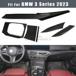 For BMW 2 3 4 Series G20 LCI G21 G22 G42 Facelift 2022 2023 LHD Carbon Fiber Center Console Dashboard Gear Panel Cover Trim
