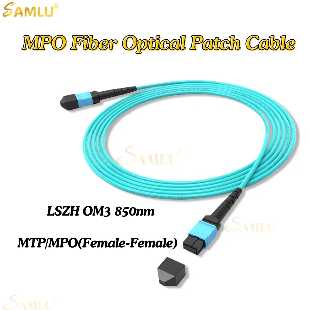 

12 Fiber Mpo（female-female) Fiber Optical Patch Cable LSZH OM3 850nm 15m/30m Mpopatch Cord Fiber Optic Patch Cord