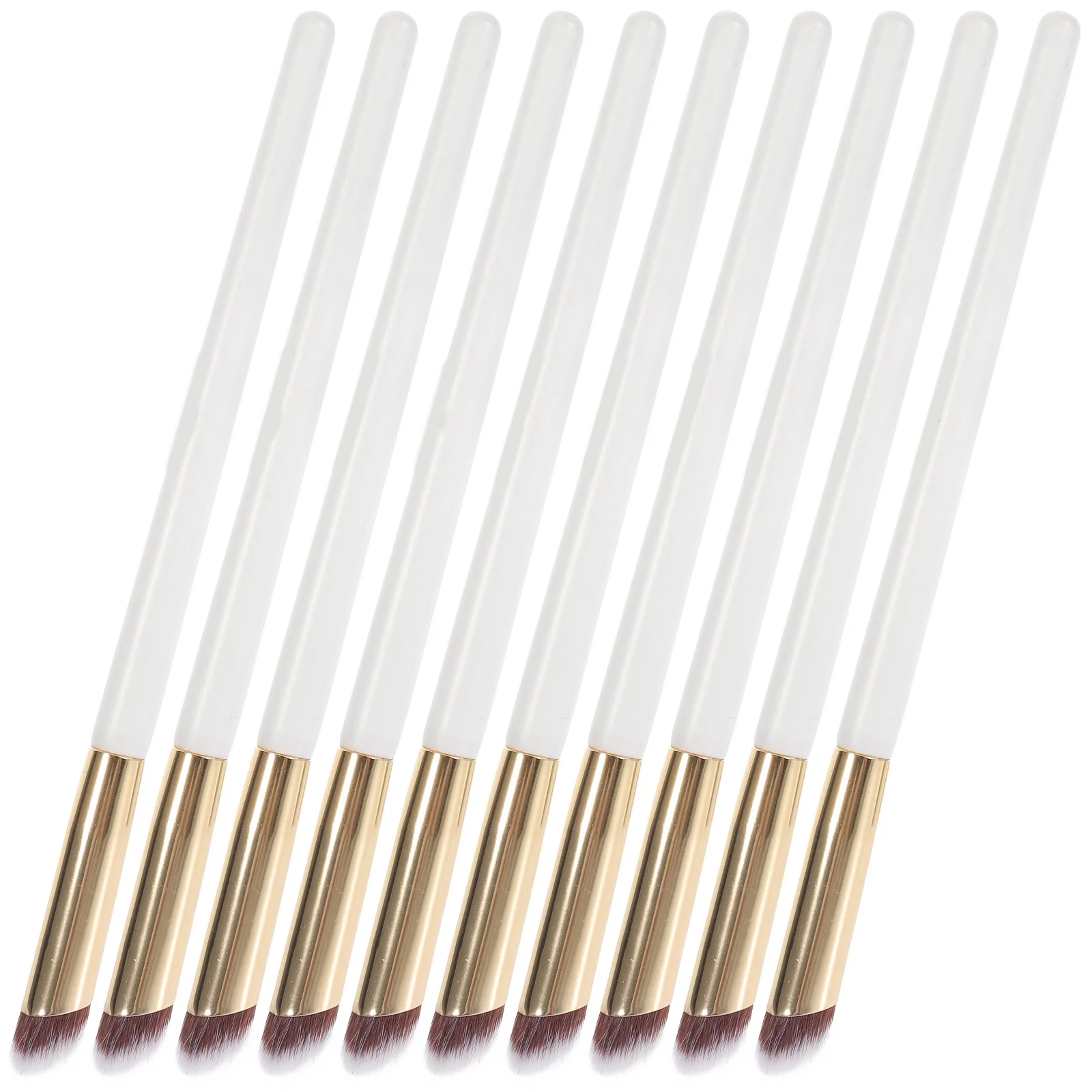 10 Uds. Brocha correctora herramientas de maquillaje portátiles en ángulo para una aplicación precisa de crema en polvo debajo de la mezcla correctora de ojos