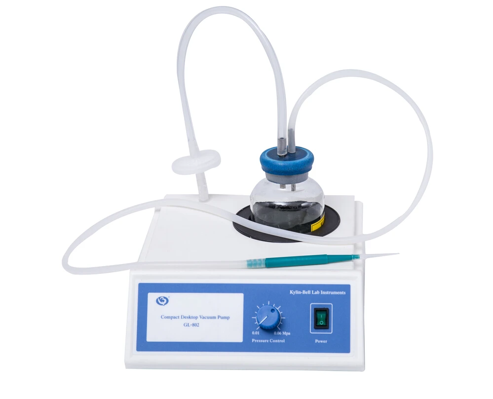 

Qilin Bell GL-802A/B/C miniature benchtop laboratory vacuum pump pumping liquid with pressure gauge