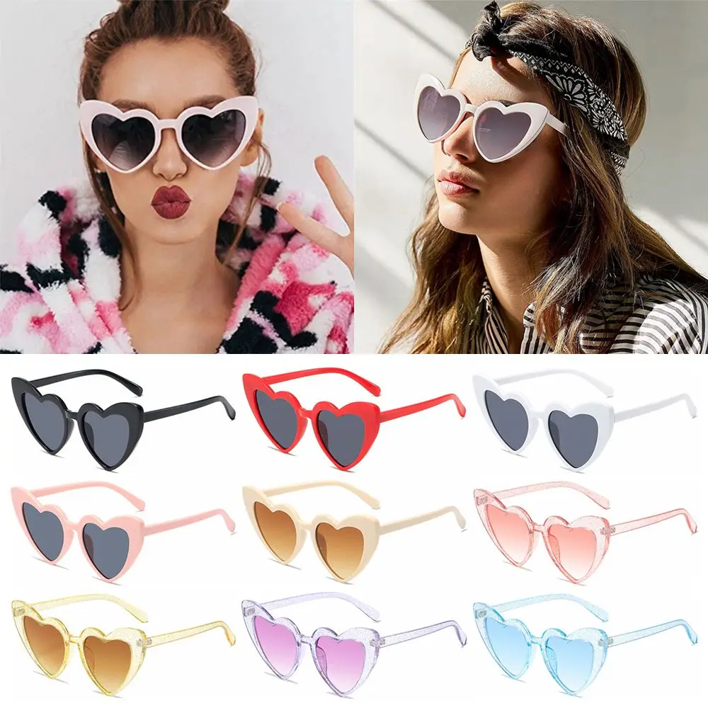 Fashion Clout Goggle Love Heart Sunglasses Eyewear Heart-Shaped Sunglasses UV400 Protection Vintage Sunglasses