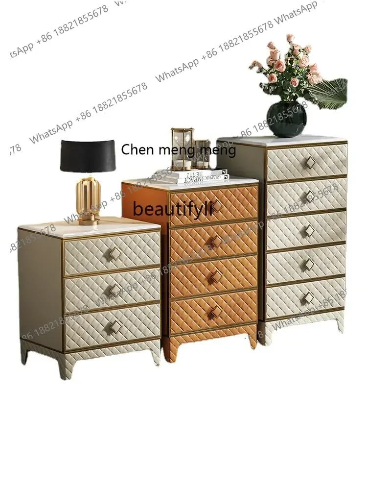 cn8350 LHY zq Chest of Drawers Italian Marble Storage Four Six-Bucket Cabinet High-End Living Room Bedroom Storage Cabinet