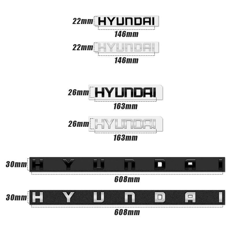 1 قطعة لشركة هيونداي سوناتا IX35 I20 I30 أزيرا إلنترا فيلوستر أكسنت سانتا ABS ثلاثية الأبعاد سيارة معدنية جذع شارة لوحة اسم رسائل ملصق