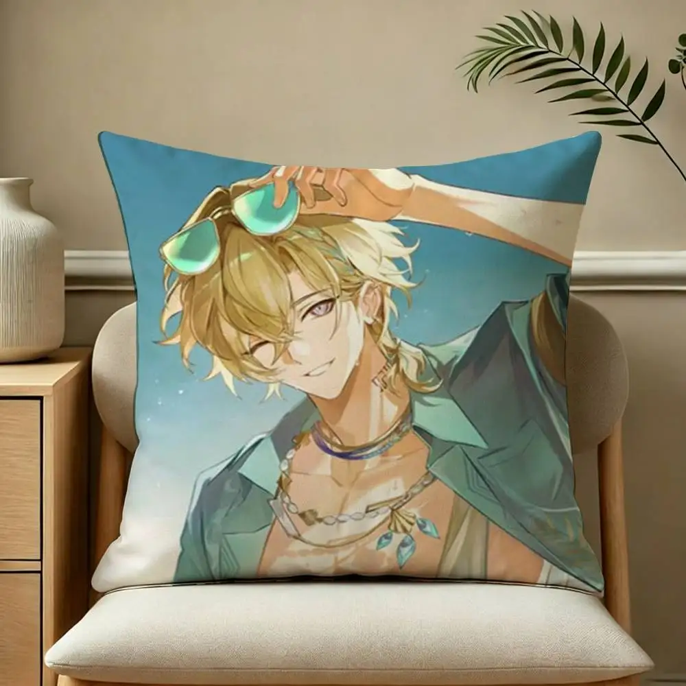 Game Honkai Star Rail Aventurine-E  Pillow Case Square Double-Sided Sofa Cushion Cover Bedroom Bedside Pillow