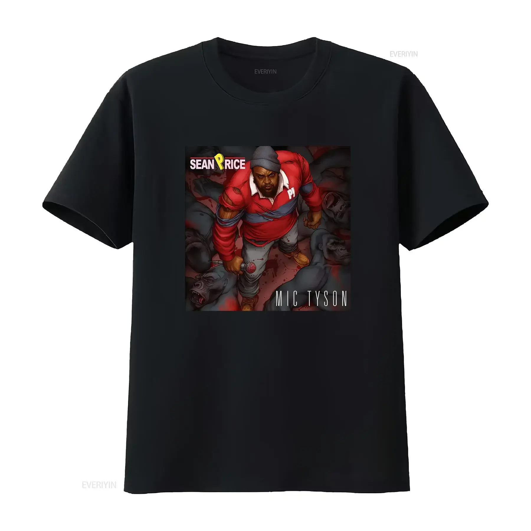 New Popular Sean Price Mic Tyson American Music Art Logo T Shirt S 4XL for Men vintage Washed Top For Everyday Wear Versatile