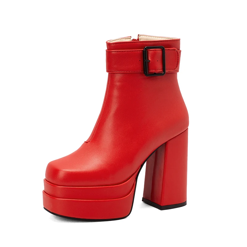 Women\'s Mid-Heels In Autumn and Winter 2022 New Ladies Leather With Fluff Thick heel Boots