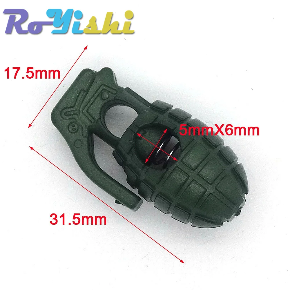 13Pcs/Pack Mix Colors For Pick Cord Lock Stopper For Paracord Plastic Hand Grenade Style Toggle