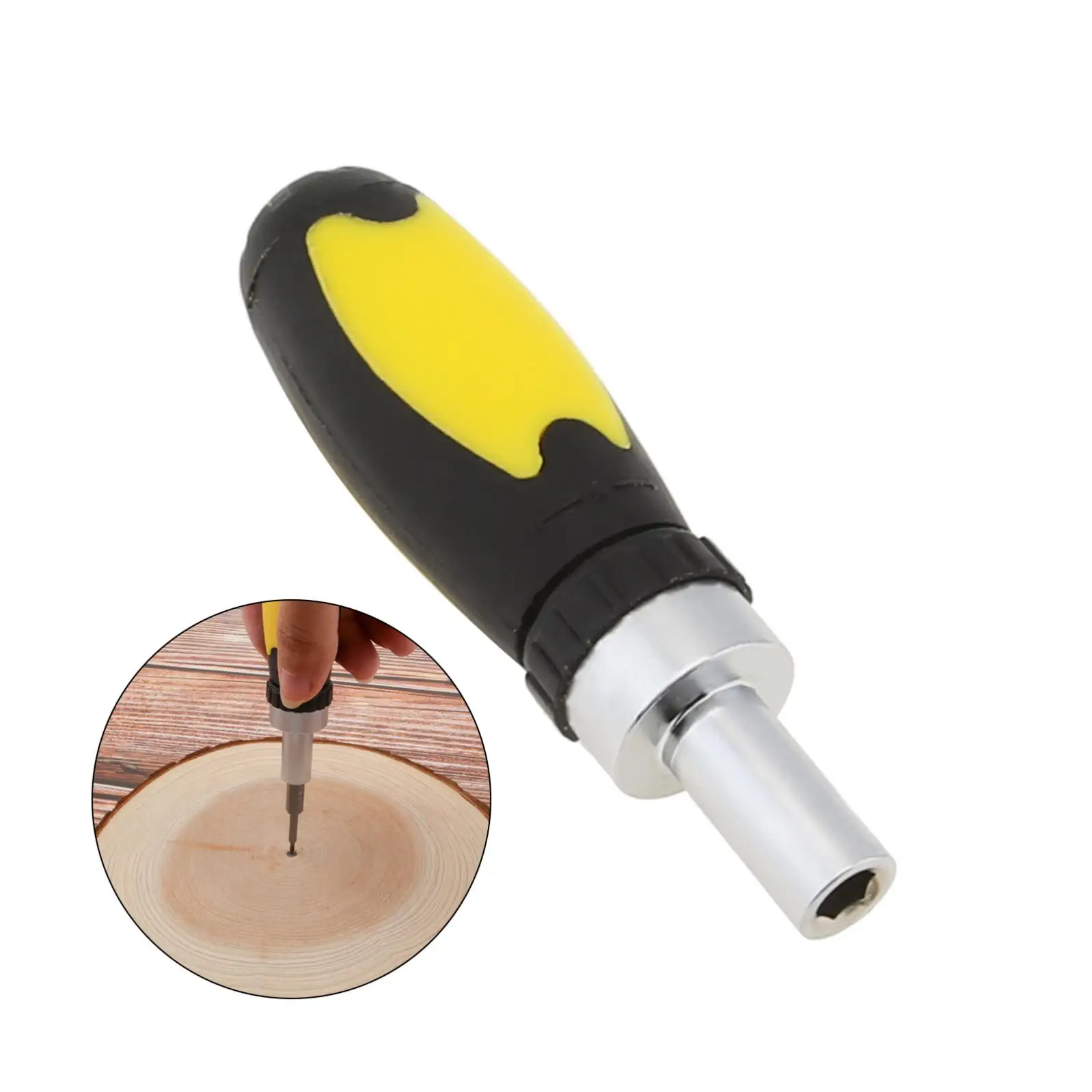 Ratcheting Bit Driver Handle 1/4-Inch Magnetic Ratcheting Screwdriver Handle for Hardware Maintenance Tools