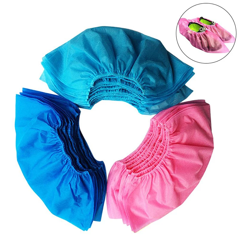 

100pcs Disposable Shoe Cover Dustproof Non-slip Dhoe Cover Children Students Adult Non-woven Shoe Cover Household Foot Cover