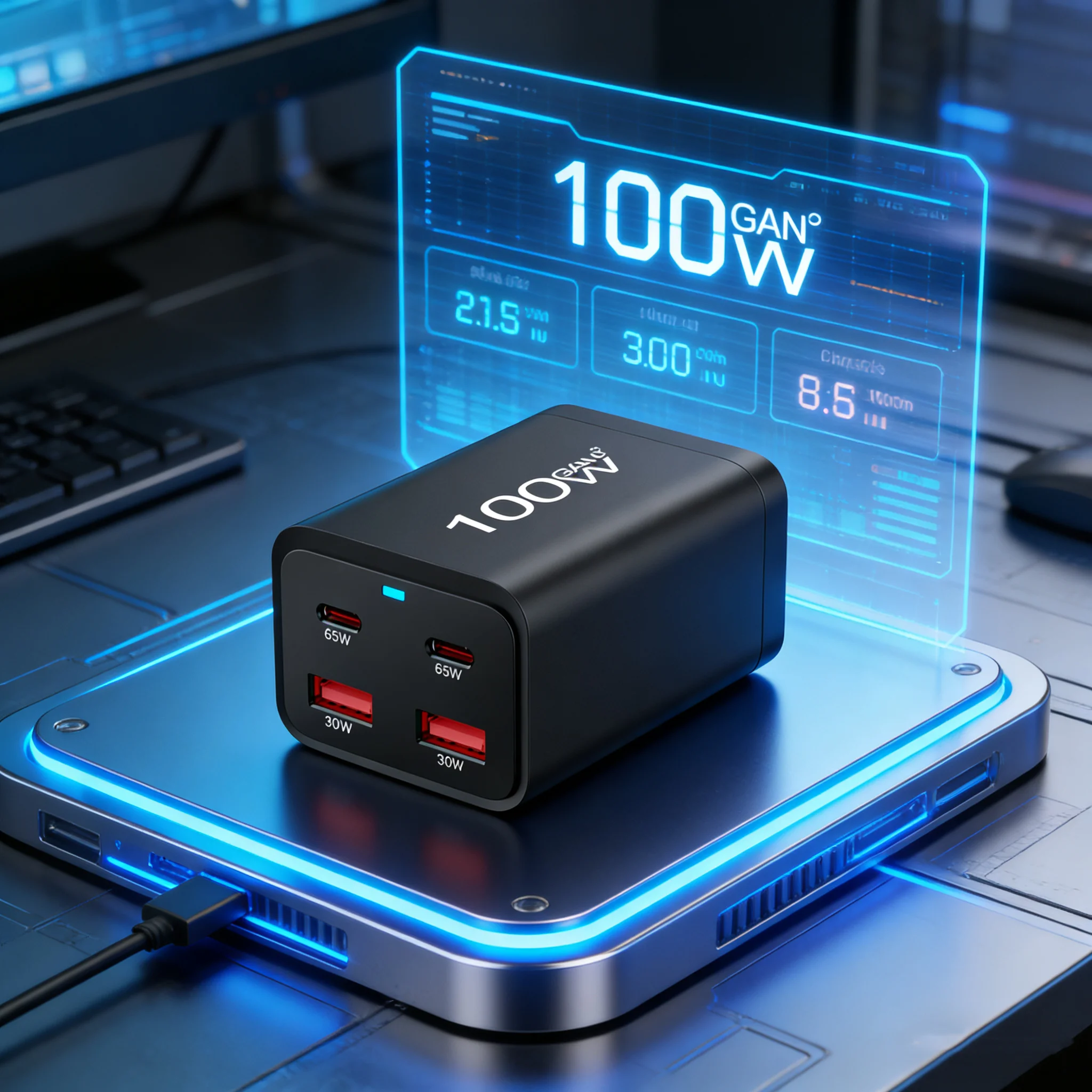 100W 4 Por Usb C Ch… - image