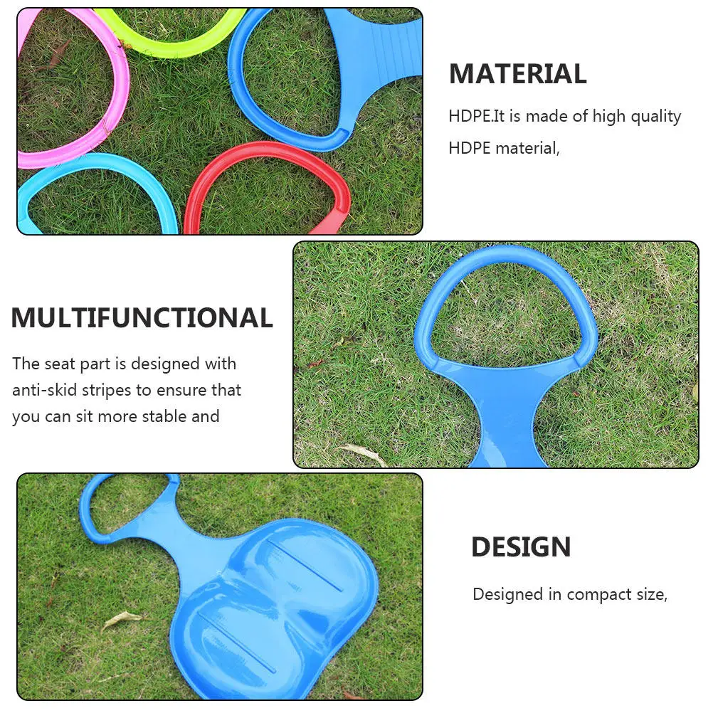 

2Pcs Thick Hdpe Grass Sliding Board Sandboarding Ski Board Compact Foldable Non Slip Handle Seat Winter Outdoor Skiing Gear