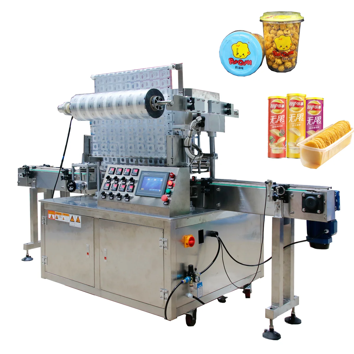 Fully Auto 8 Heads Aluminum Foil PVC Film Heat Cutting Sealing Sealer Machine for Glass/plastic Bottles Bucket Paper Cup Bowl
