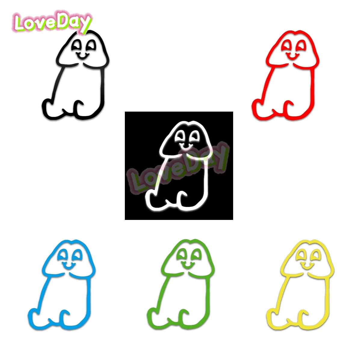 الفينيل التعبيرات الإنترنت محاكاة ساخرة ملصق يبتسم Chode القضيب صائق ليلة سيارة الضوء الخلفي لاصقة تزيين ملصق مائي قطع غيار السيارات #3