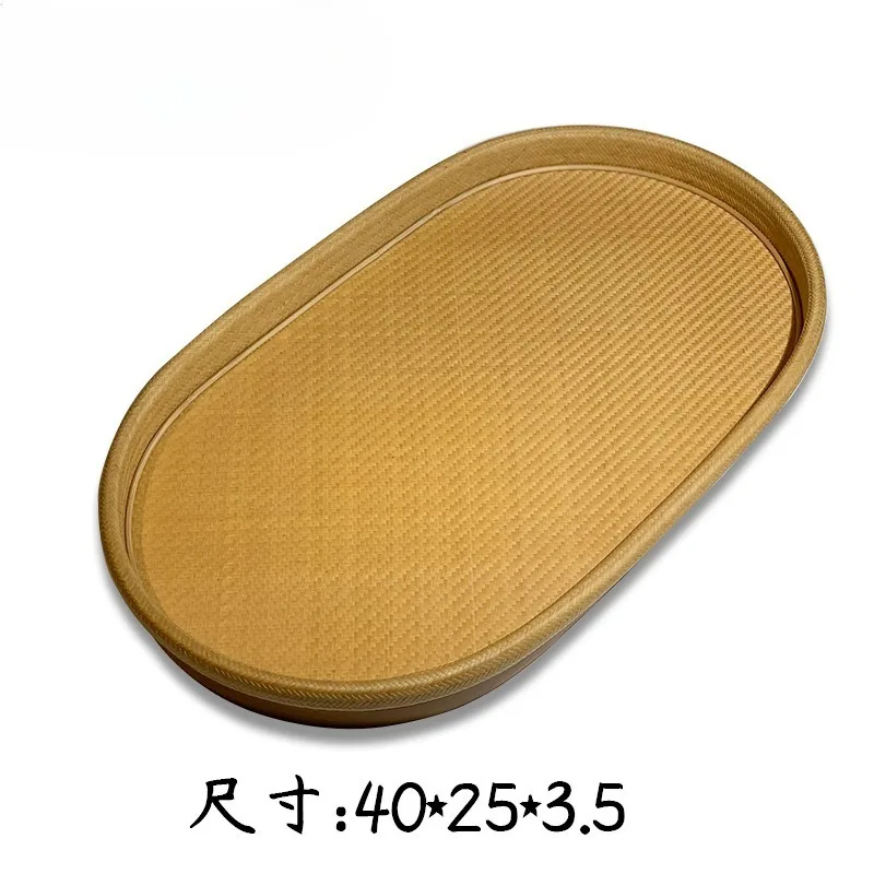 Pure handmade bamboo woven tea tray, tray for household use