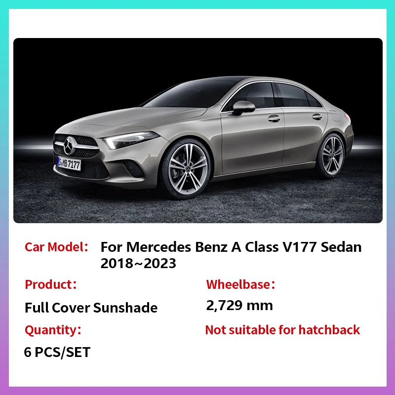 Full Cover Sunshades for Mercedes Benz A Class V177 Z177 Sedan A220 2018~2023 Window Curtains Windshields Visor Mats Accessories